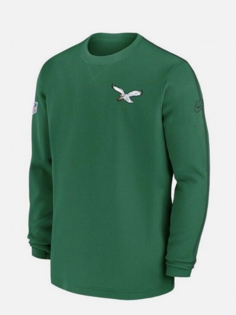 Philadelphia Eagles Kelly Green Nike 2024 Sideline Coaches Long Sleeve Top